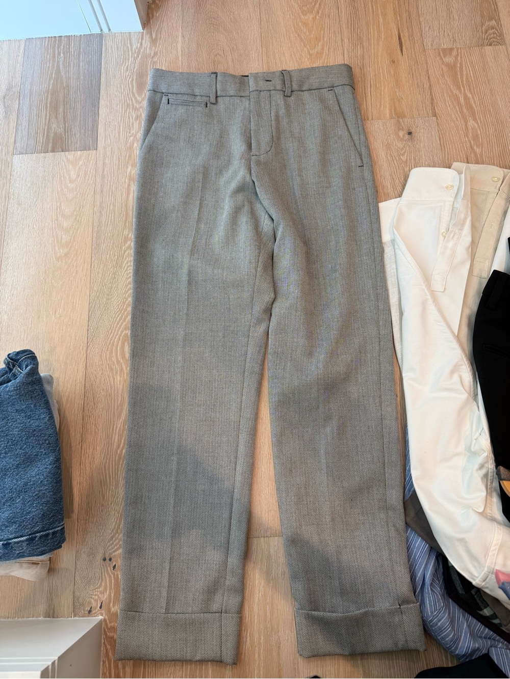 Club Monaco Men's Light Grey Dress Trousers